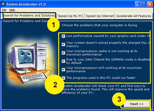 Problem & Solution Screen